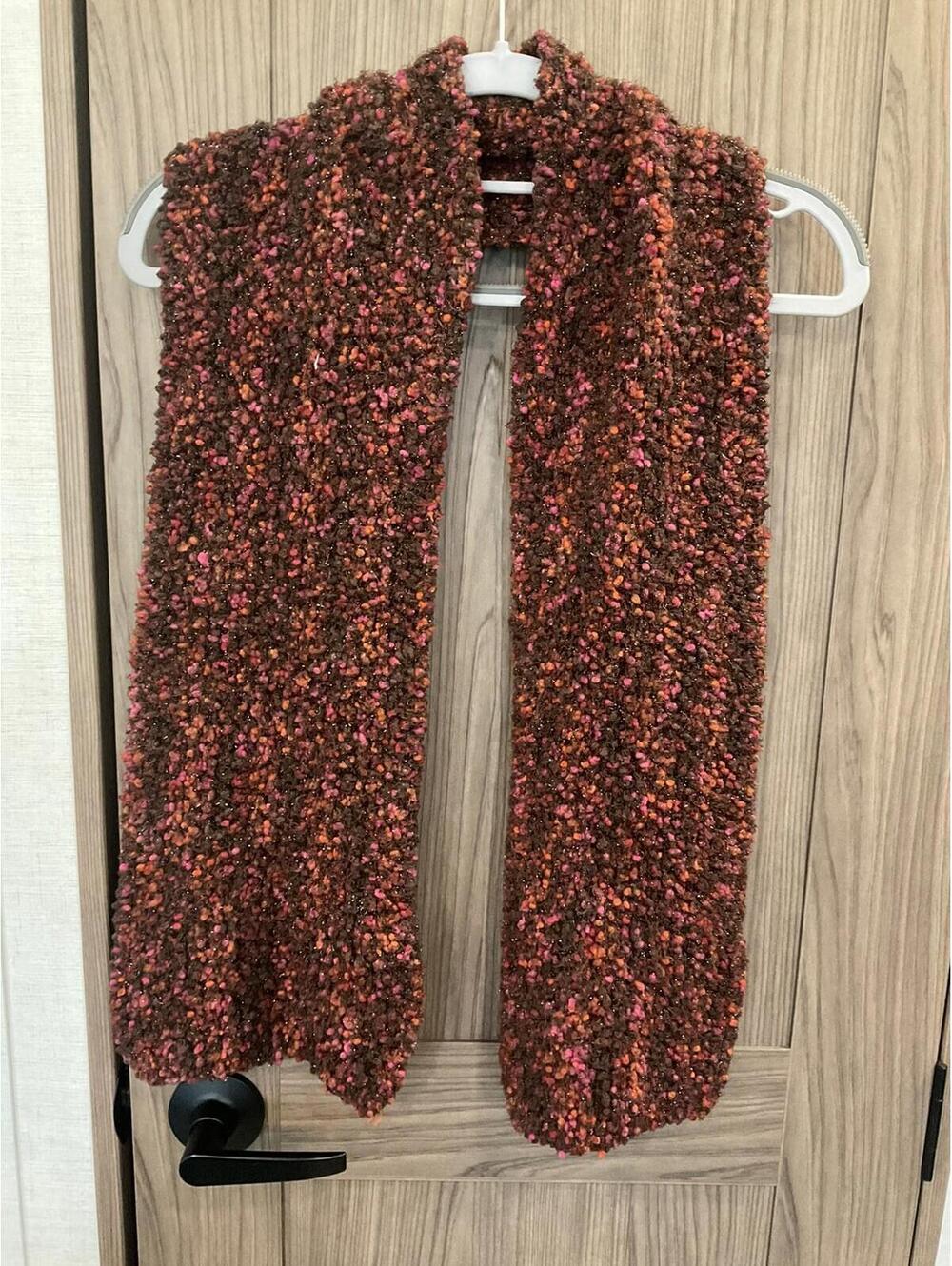 Cejon Womens  Pink / Brown Scarf Size 6.5” X 60”